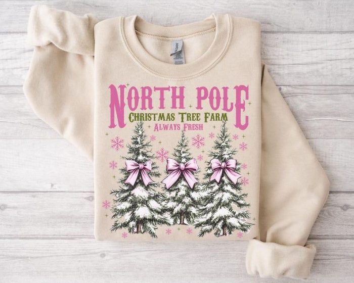 North Pole Farm Fresh Christmas Tree Shirt Christmas Tree Cake Shirt